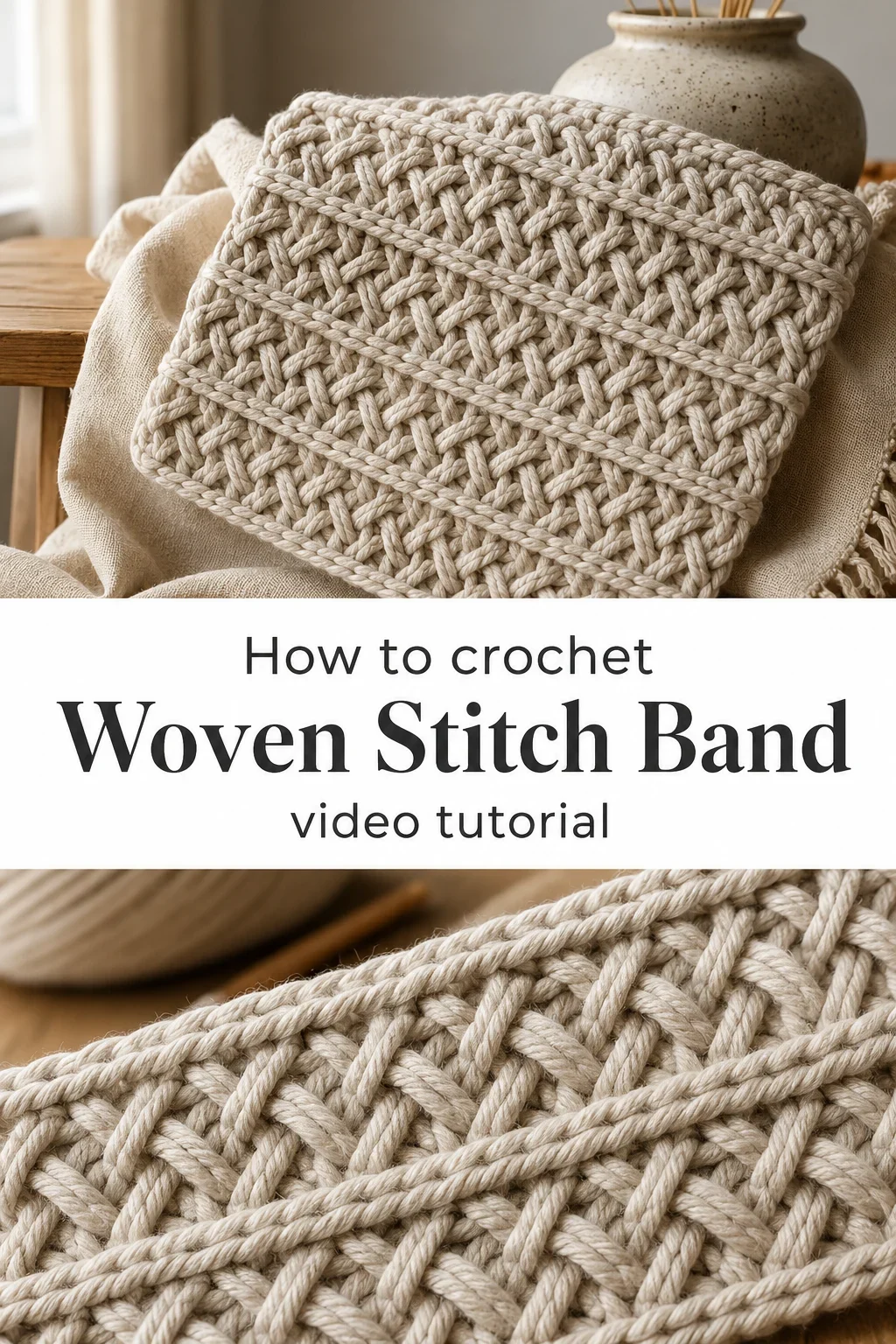Crochet Woven Stitch Band: A Bold Textured Statement