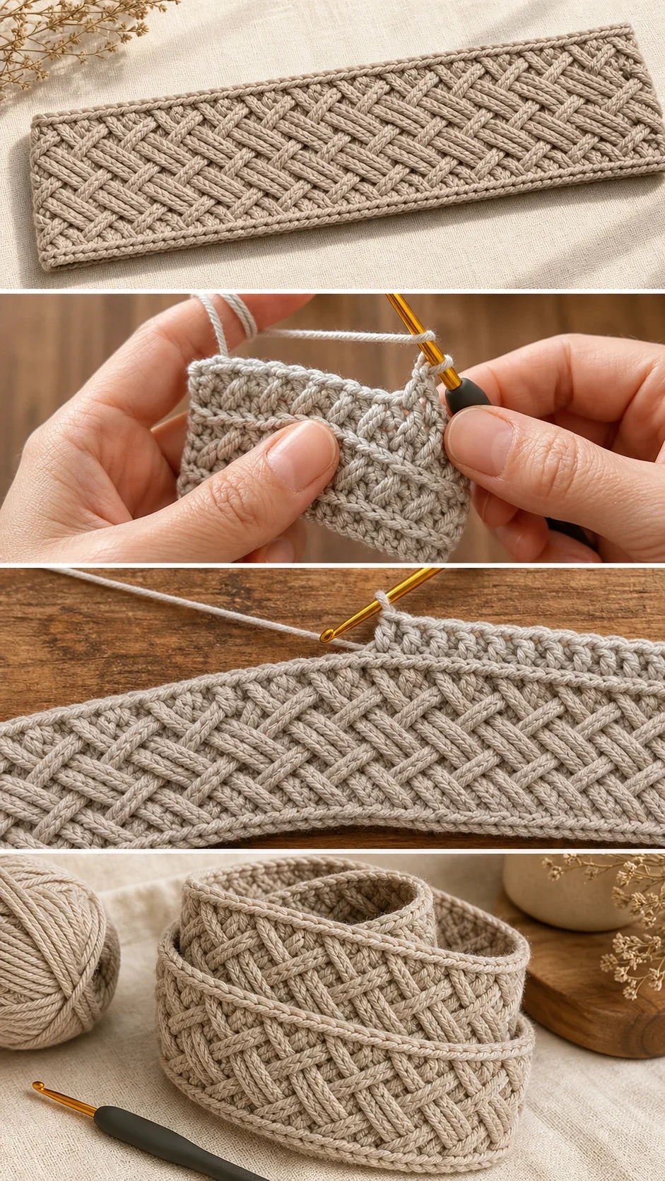 Crochet Woven Stitch Band: A Bold Textured Statement pattern