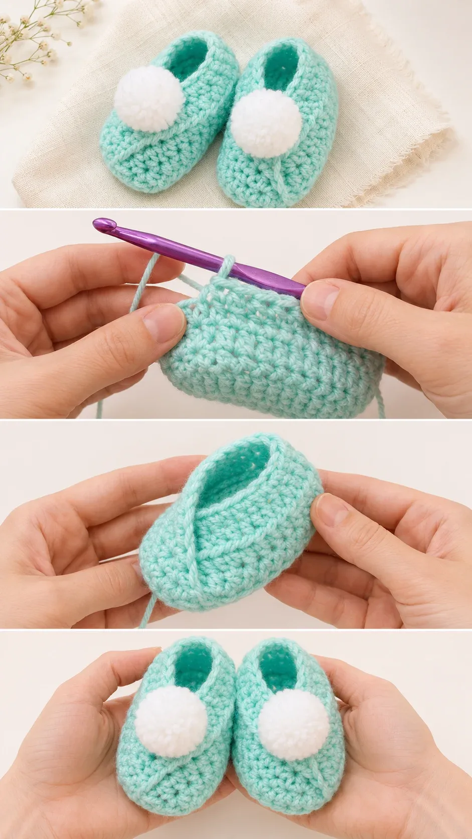 Crochet Wrap Baby Slippers: A Sweet and Timeless Treasure pattern