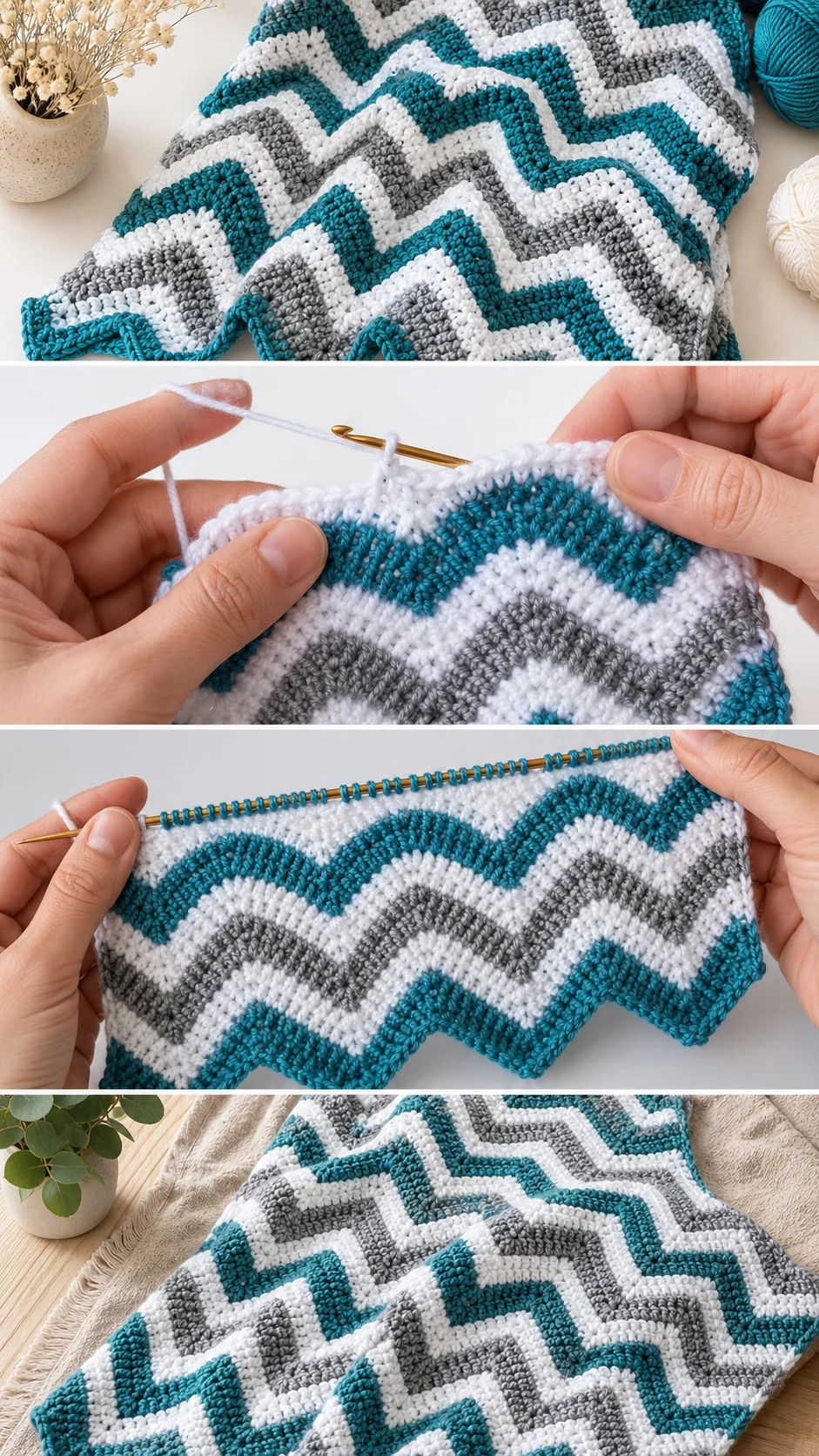 Crochet Zigzag Blanket: A Bold and Vibrant Treasure pattern